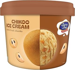 Dairy Day Chikoo Ice Cream with Fruit Chunk Tub 500Ml