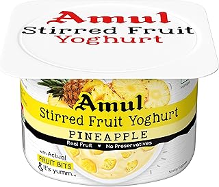Amul Stirred Fruit Yoghurt Pineapple, 100g