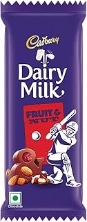 Cadbury Dairy Milk Fruit and Nut Cricket Pack Chocolate Bar, 36 g